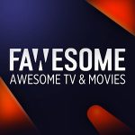 Fawesome text against blue and orange background