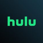 Light green Hulu text against blue black gradient background