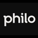 White Philo text against black background