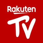 White Rakuten TV text against red background