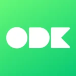 White ODK text against light green bg